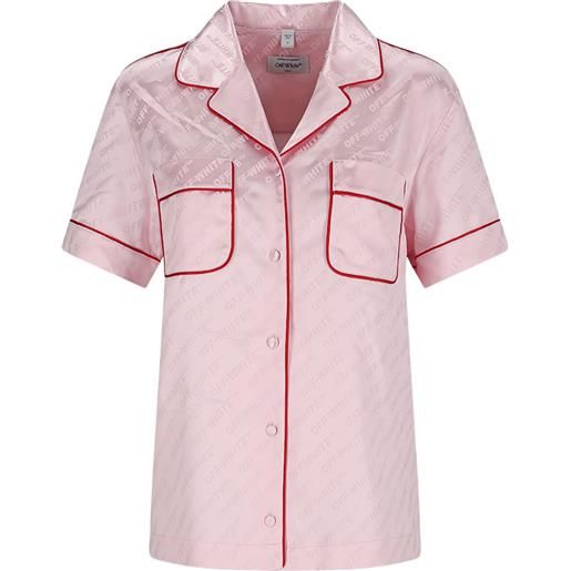 Off-White camicia con motivo jacquard - rosa