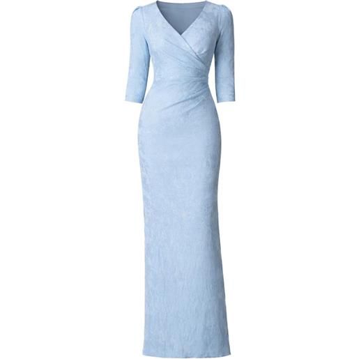 Teri Jon abito lungo con scollo a v - blu