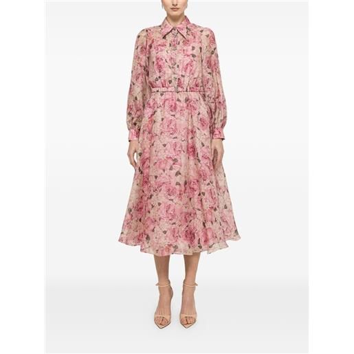 NISSA abito midi a fiori - rosa