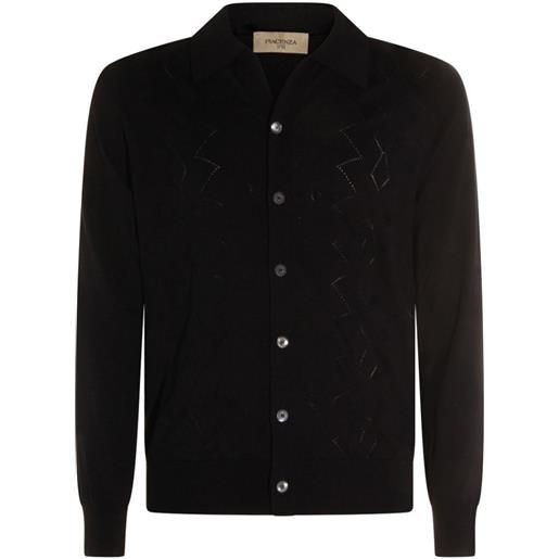 Piacenza Cashmere cardigan a fantasia con bottoni - blu