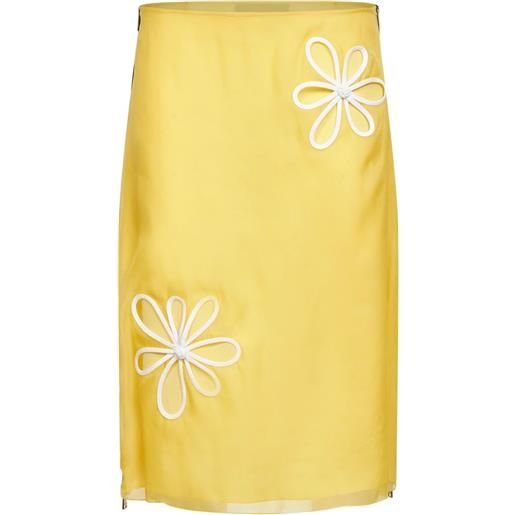 FENDI gonna midi dritta in organza - giallo