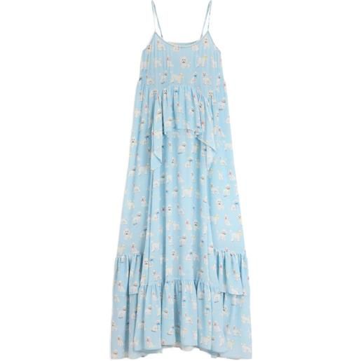 Fiorucci abito lungo con stampa - blu