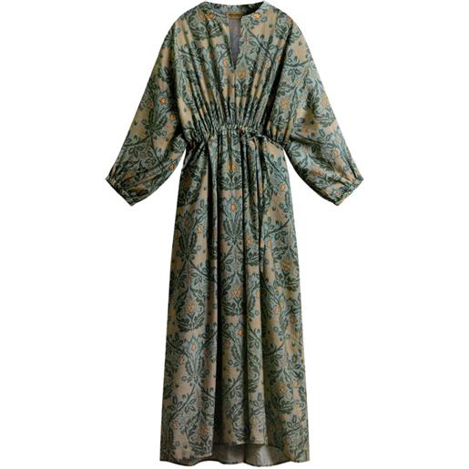 Woolrich abito midi a fiori - verde