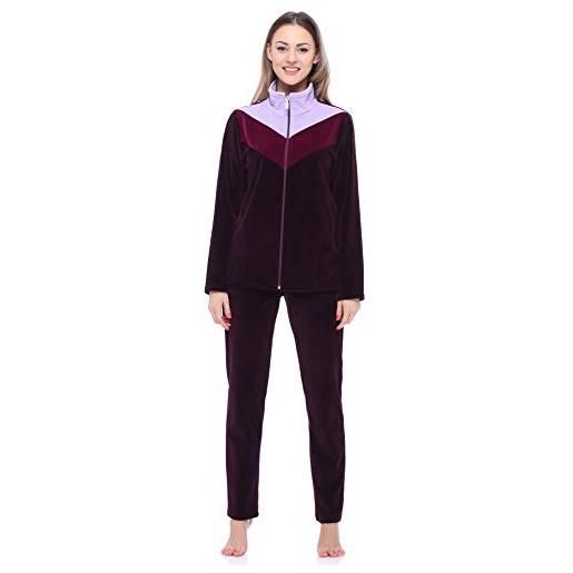 Merry Style tuta donna in velluto msmg001 (viola scuro/prugna/viola chiaro(1729), 6xl)