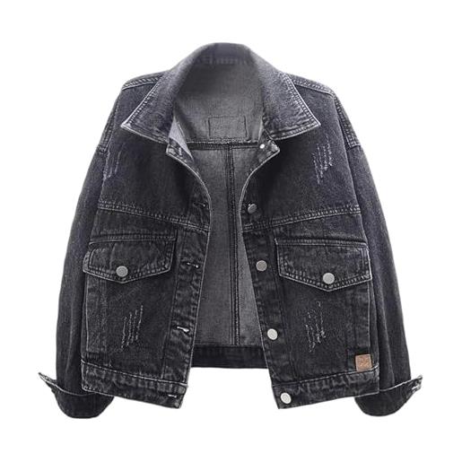 RYTEJFES giubbotto jeans donna giacca in jeans donna giubbino leggero giubbotti giacche primaverili corta primaverile cotone oversize estivo uomo curvy casual da xs primavera giacchino corto jacket ecopelle