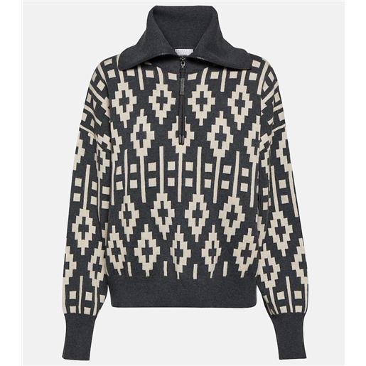Brunello Cucinelli pullover vintage in misto lana jacquard