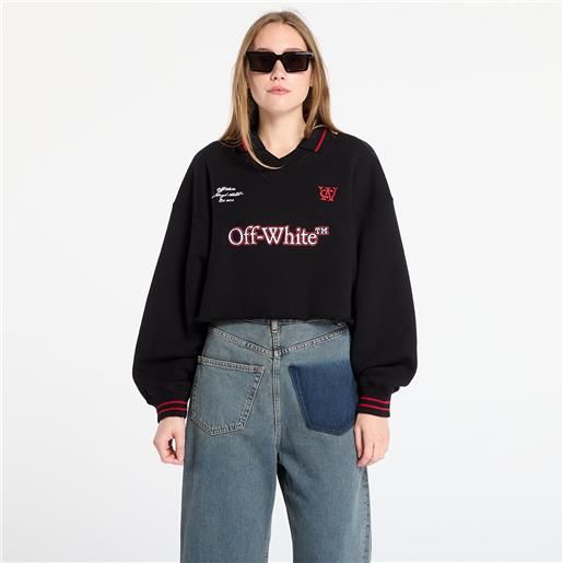 Off-White felpa Off-White sporty crop polo sweatshirt black/ red dahlia