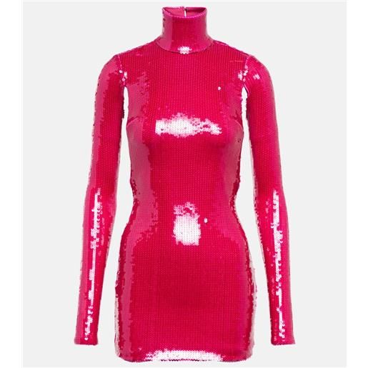 LaQuan Smith miniabito dolcevita con paillettes