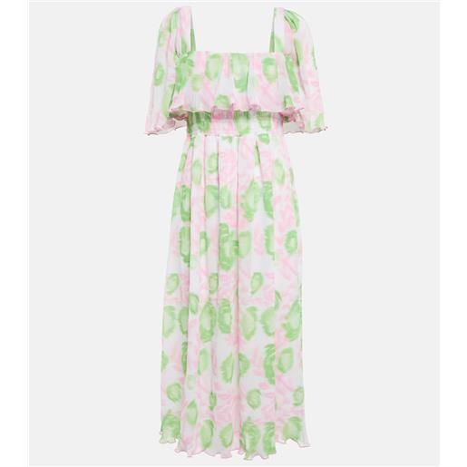 Ganni abito midi in georgette con pince