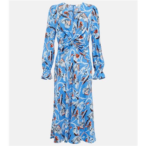 Diane von Furstenberg abito midi anaba in crêpe con stampa