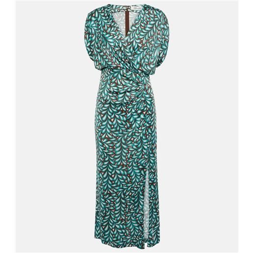 Diane von Furstenberg abito midi williams in jersey con stampa