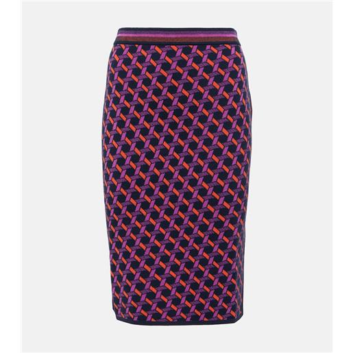 Diane von Furstenberg gonna midi hazel in jacquard
