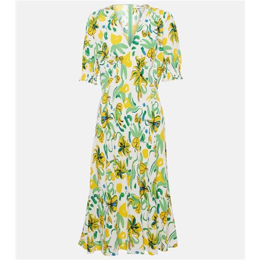 Diane von Furstenberg abito midi jemma in crãªpe con stampa