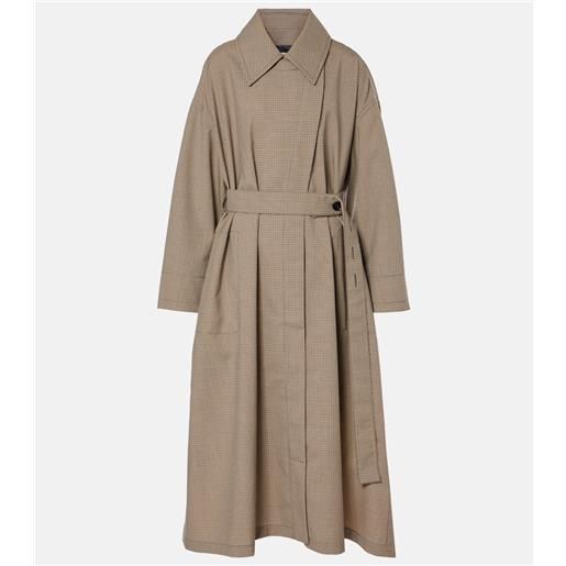 CO trench in misto lana a quadri