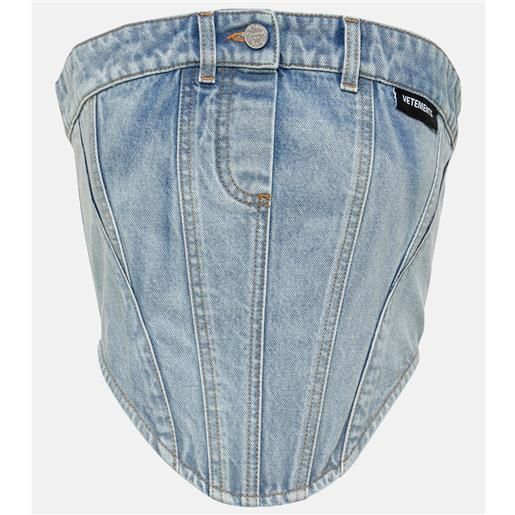 Vetements corsetto di jeans in cotone
