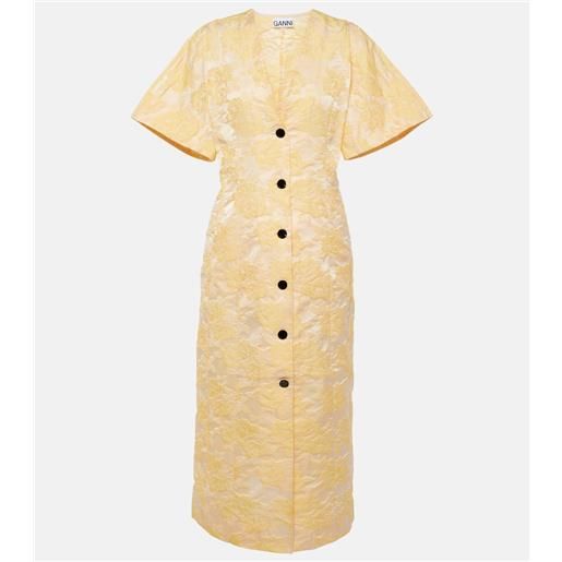 Ganni abito chemisier in jacquard