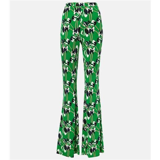 Diane von Furstenberg pantaloni flared brooklyn con stampa