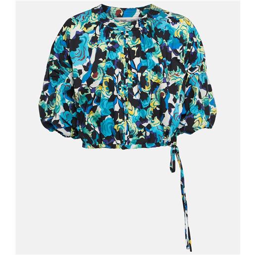 Diane von Furstenberg top dario in misto cotone con stampa