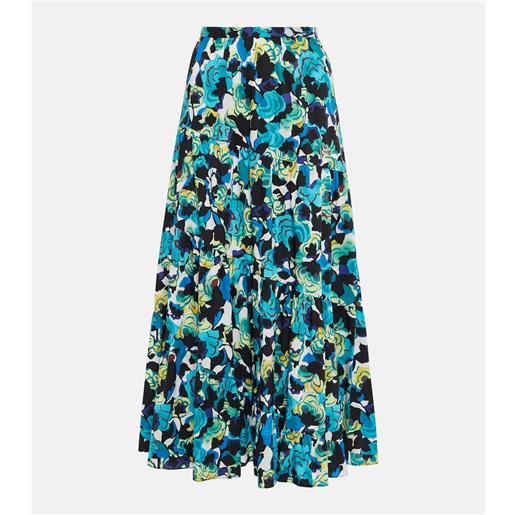 Diane von Furstenberg gonna midi in misto cotone con stampa