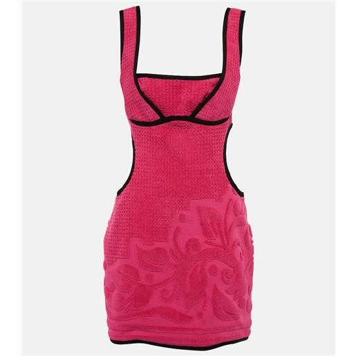 Marine Serre miniabito in cotone con cut-out