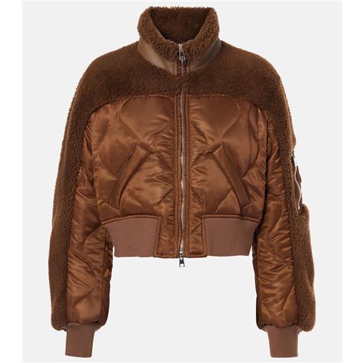Blancha bomber in shearling e tessuto tecnico