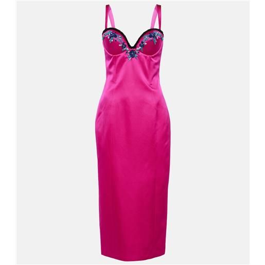 Miss Sohee abito midi in raso con paillettes