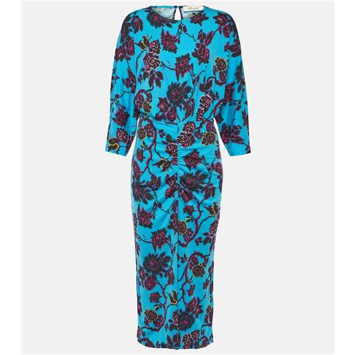 Diane von Furstenberg abito midi chrisey con stampa floreale