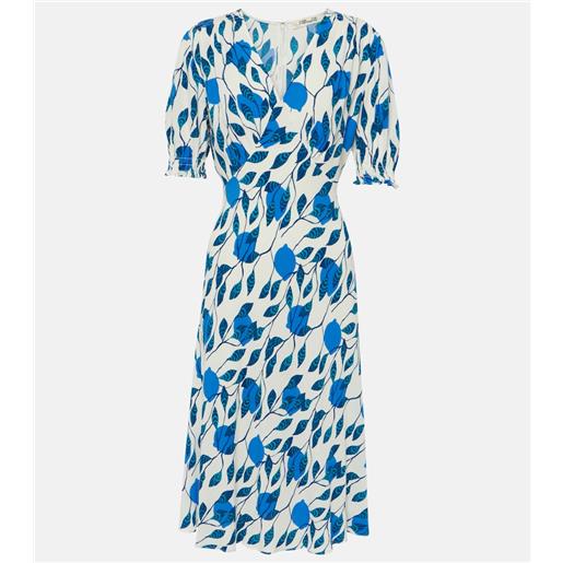 Diane von Furstenberg abito midi jemma in crãªpe con stampa