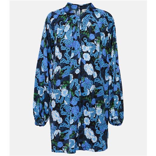 Diane von Furstenberg miniabito in raso silka con stampa