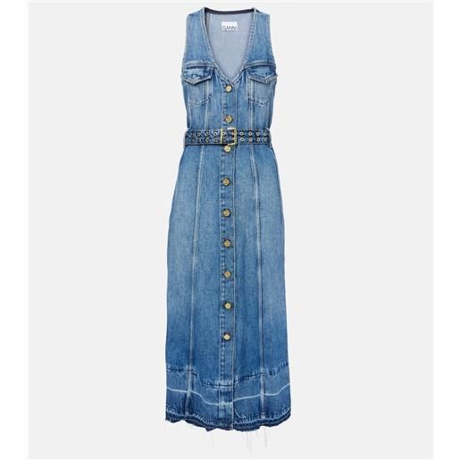 Ganni abito midi in denim
