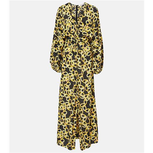 Diane von Furstenberg abito lungo kason con stampa