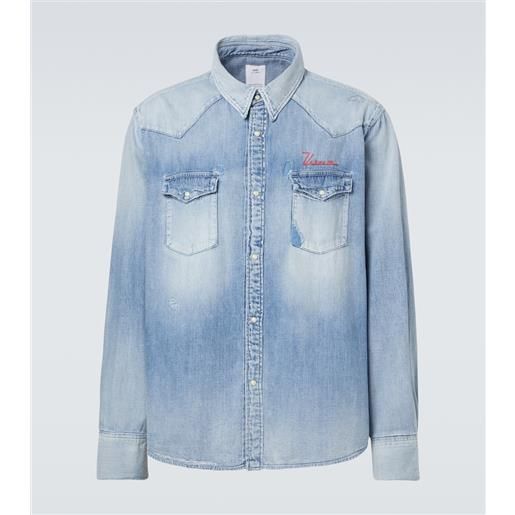 Visvim camicia di jeans distressed