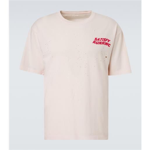 Satisfy t-shirt moth. Tech in jersey di cotone distressed
