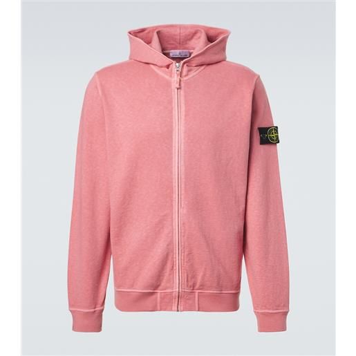 Stone Island felpa compass in cotone con zip