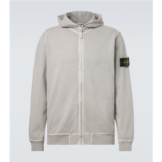 Stone Island felpa con cappuccio in jersey di cotone con zip