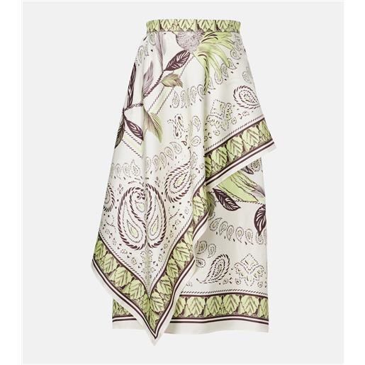 Tory Burch gonna midi in seta con stampa