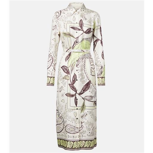 Tory Burch abito midi in seta con stampa
