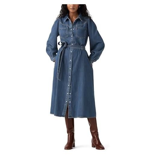 Levi's journey ls maxi dress celestial blue, celestial blu, l