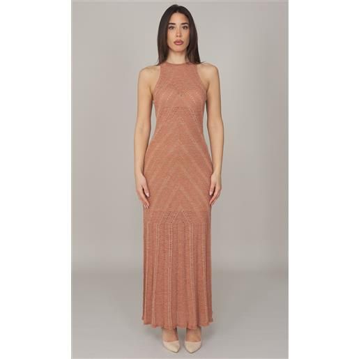 TWINSET abito lungo TWINSET in lino e lurex, colore salmone