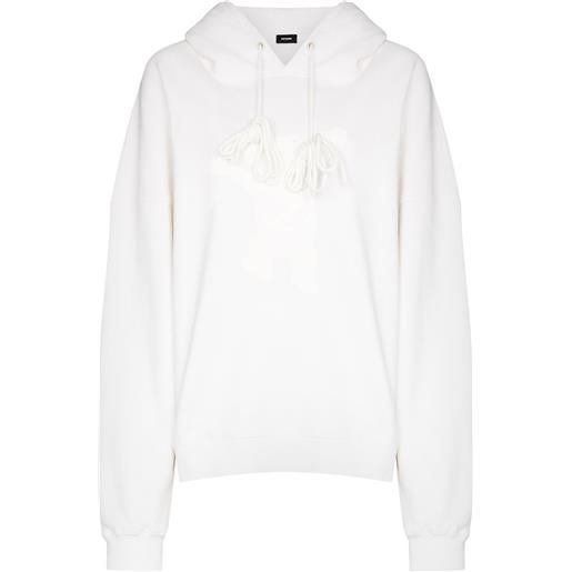 We11done felpa con cappuccio - bianco