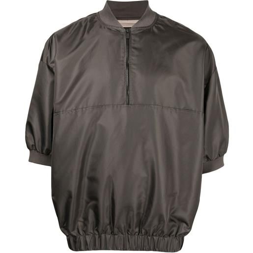 FEAR OF GOD ESSENTIALS felpa con mezza zip - grigio