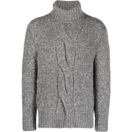 Brunello Cucinelli cardigan a collo alto - grigio