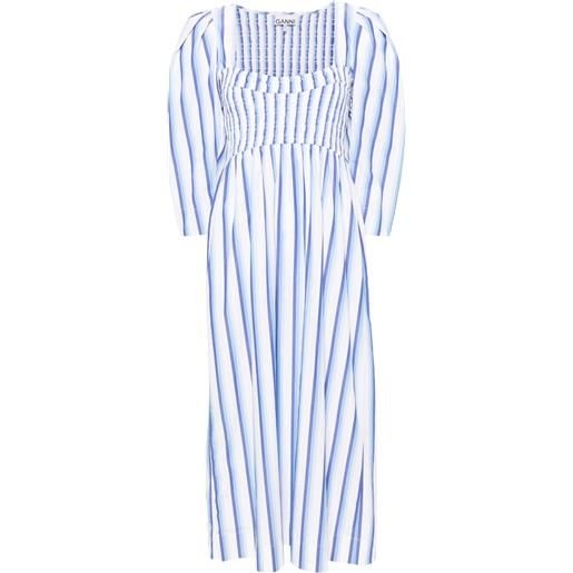 GANNI abito midi a righe - blu