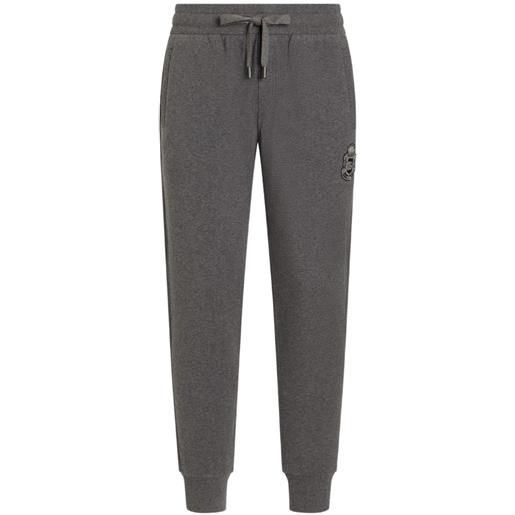 Dolce & Gabbana pantaloni in jersey con applicazione - grigio