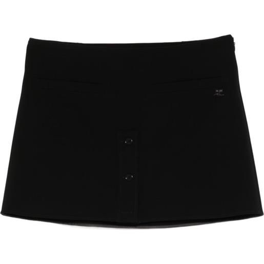 Courrèges minigonna con logo - nero