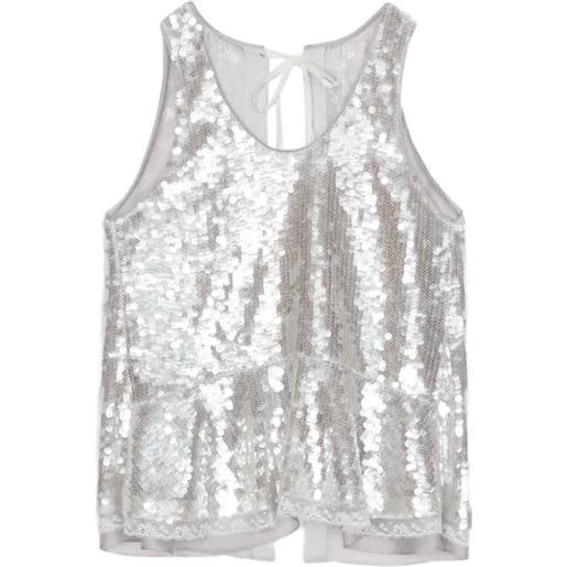 3.1 Phillip Lim top con paillettes - argento