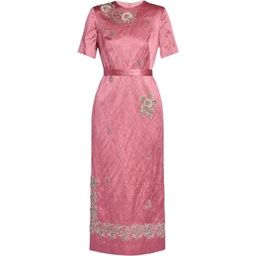 ERDEM abito midi con ricamo - rosa