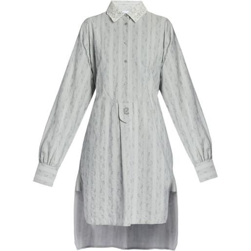 ERDEM abito con colletto a righe - grigio