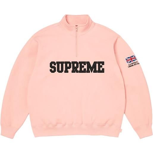 Supreme felpa con mezza zip - rosa
