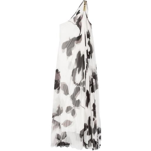 Max Mara abito lungo plissettato a fiori - bianco